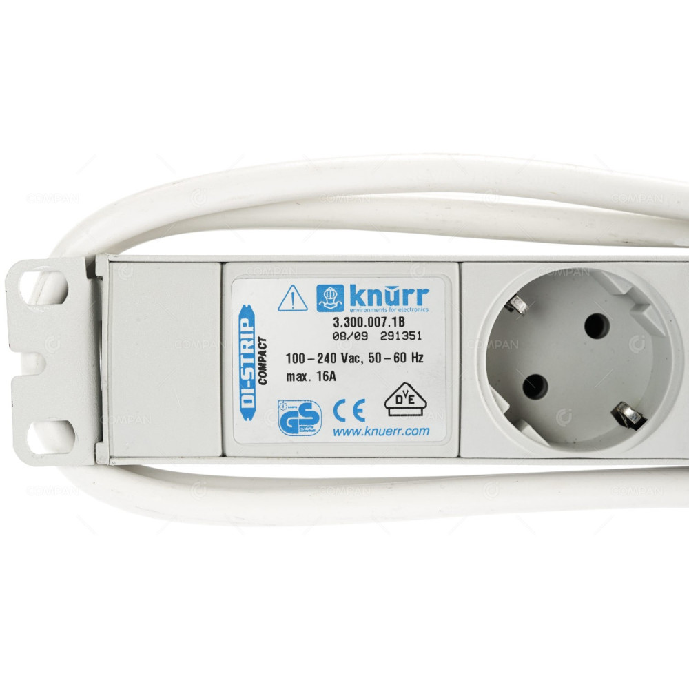 3.300.007.1B KNURR AG DI-STRIP 100-240V 16A RACK PDU 7X CEE 7/3 PLUG 2P+PE 16A